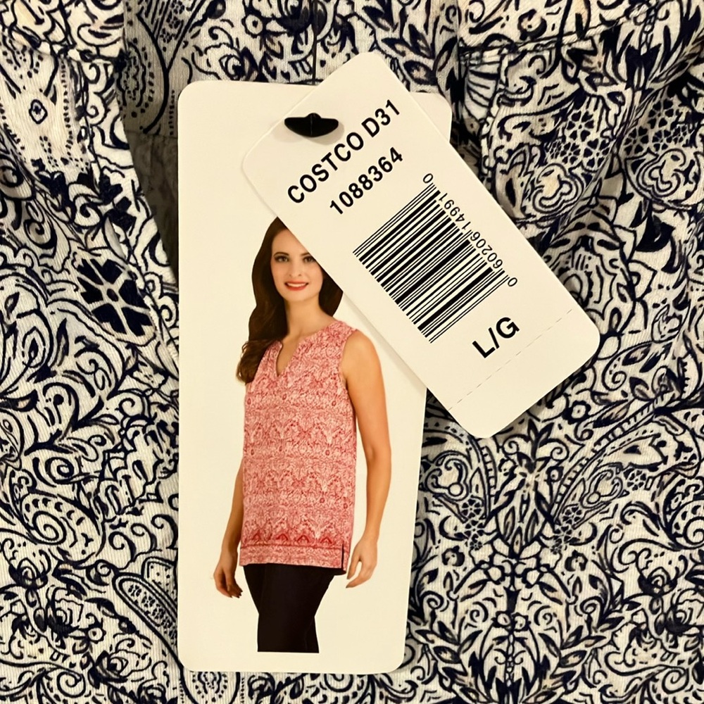 Dalia Blue and White Sleeveless Tank Top NWT - Picture 2 of 6